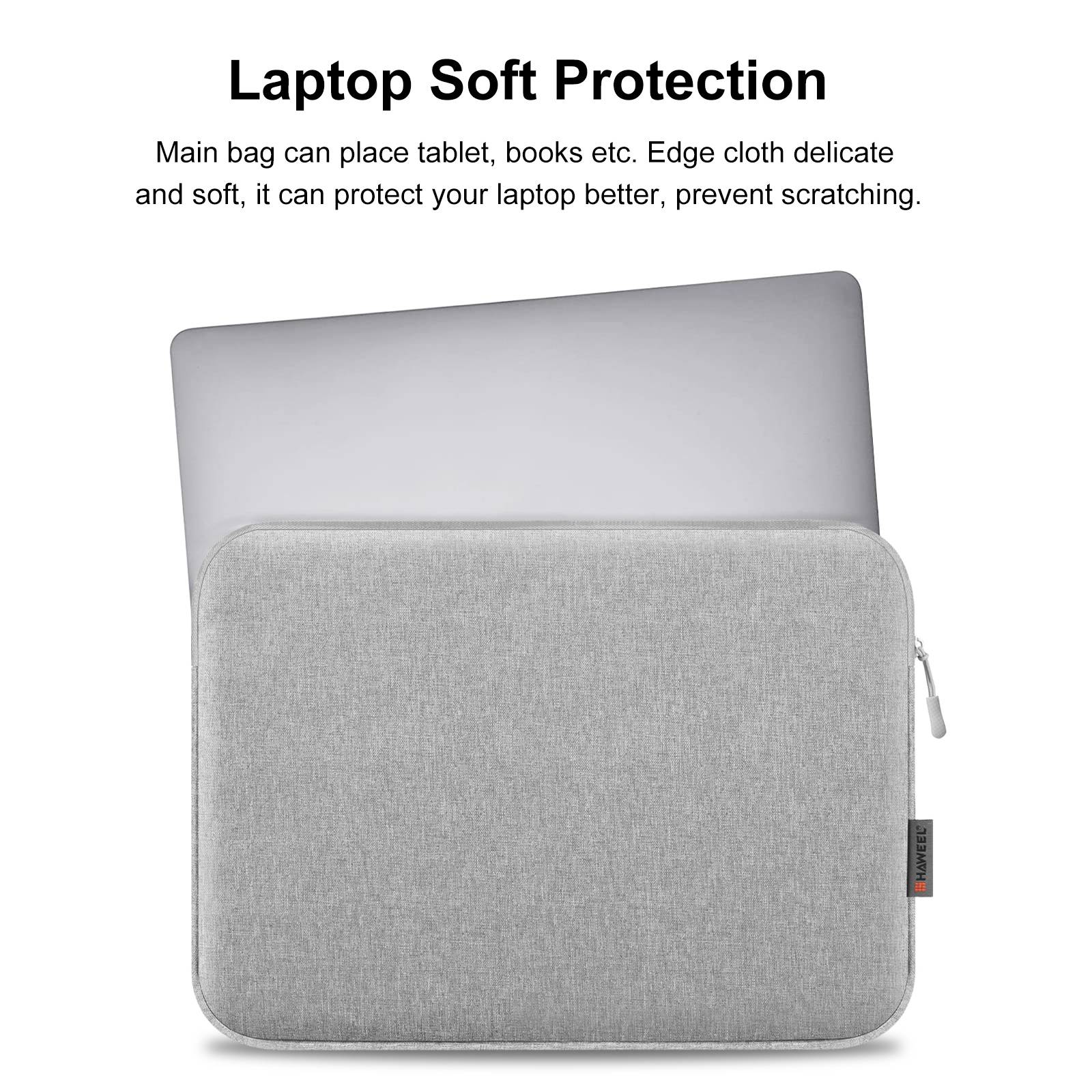 Haweel HWL7016 For Macbook Pro 15 inch (2016) / (2018-2019) / 16 inch (2022) Shockproof Zippered Sleeve Bag Scratch Resistant Carry Case (40.5 x 29.5cm, 15-16.7 inch) - Grey Haweel HWL7016 For Macbook Pro 15 inch (2016) / (2018-2019) / 16 inch (2022) Shockproof Zippered Sleeve Bag Scratch Resistant Carry Case (40.5 x 29.5cm, 15-16.7 inch) - Grey